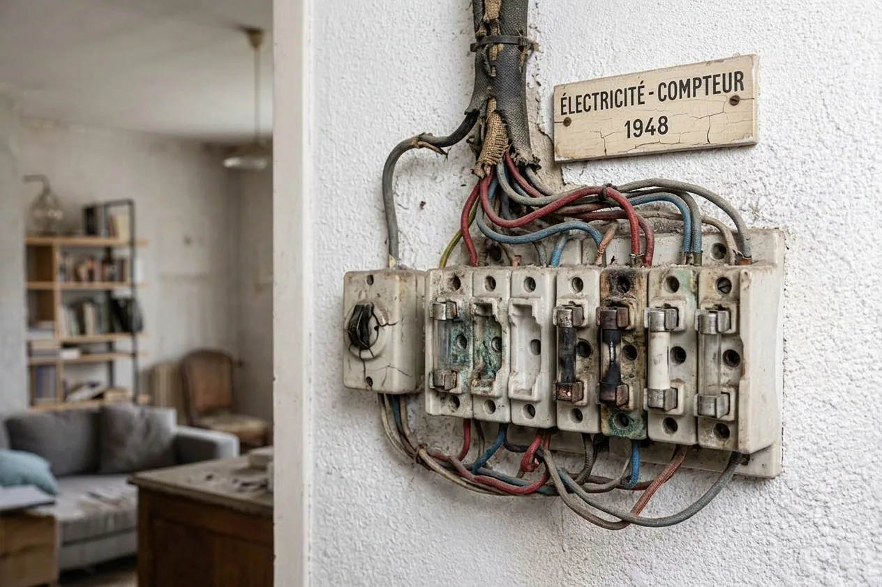 Diagnostic électrique obligatoire à Agde — avant (chantier 1)